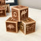 Set of 15 Tiny Maker Mind French Animal Alphabet Blocks made of Maple Wood