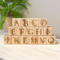 15 floral botanical themed wooden alphabet blocks gift childrens toys