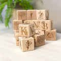 15 floral botanical themed wooden alphabet blocks gift childrens toys by Maker Mind Toys Similar to Uncle Goose